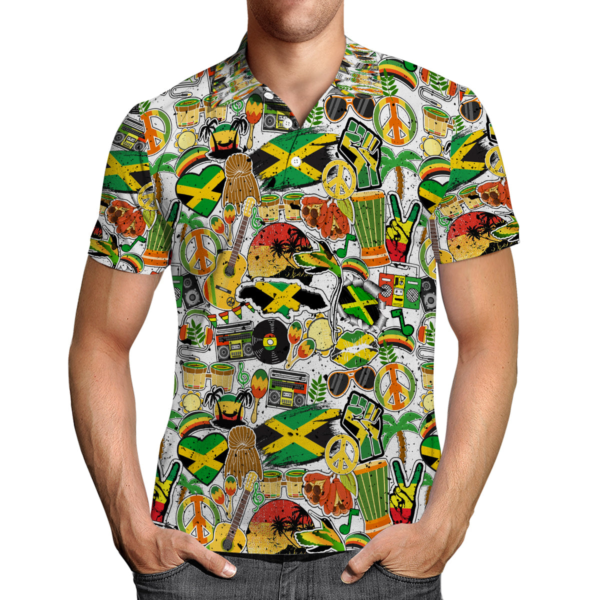 Jamaica Polo Shirt With Full Symbols