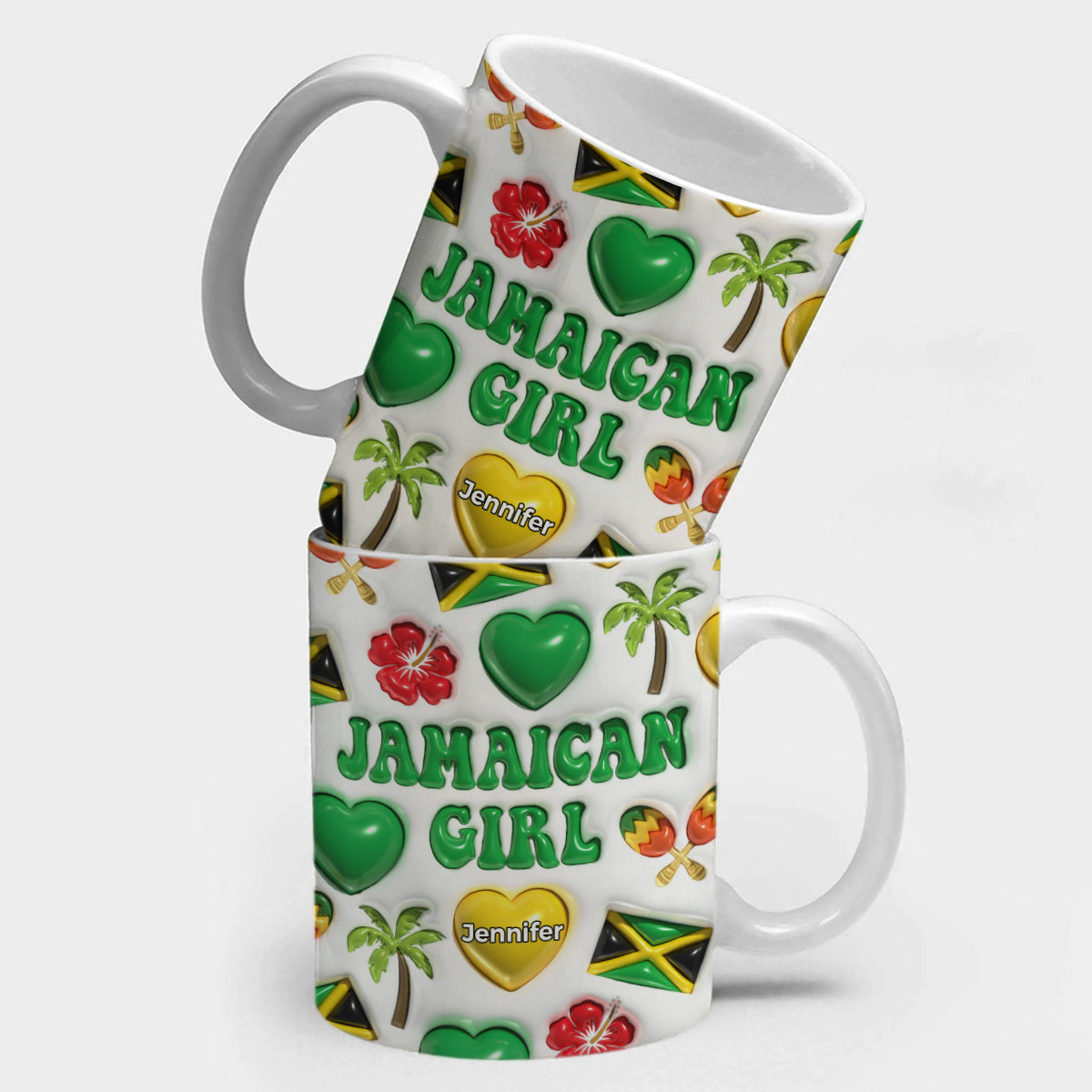 Jamaican Girl Coffee Mug Cup With Custom Your Name