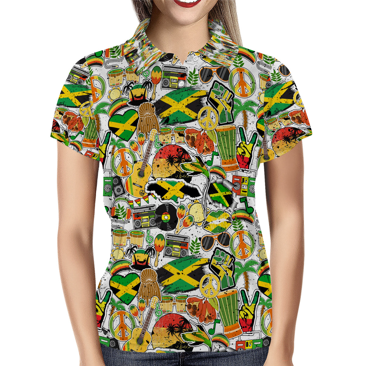 Jamaica Polo Shirt With Full Symbols