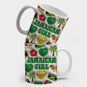 Jamaican Girl Coffee Mug Cup With Custom Your Name