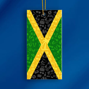 Jamaica Shaped Acrylic Ornament With Flag And Symbols