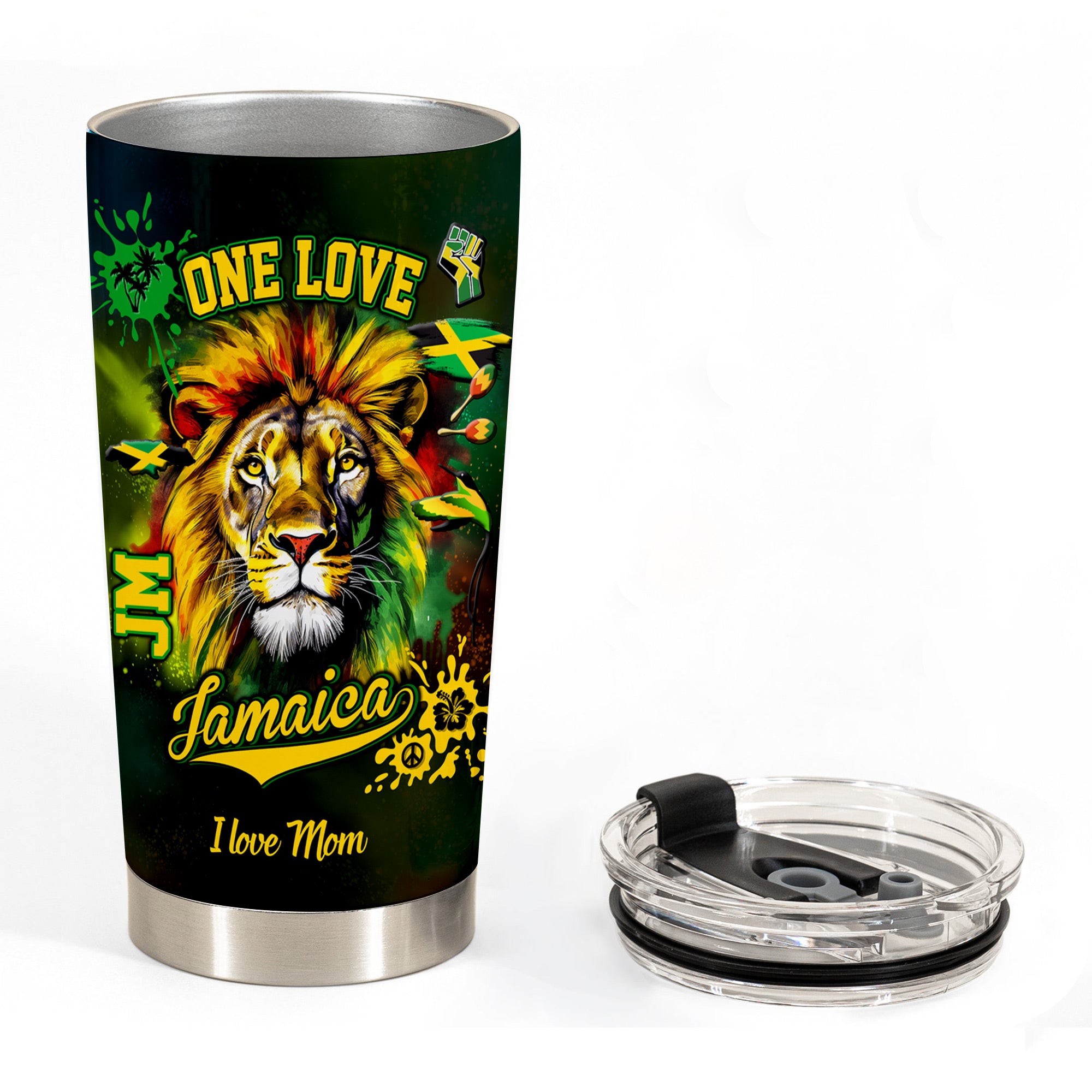 Custom Jamaica One Love Tumbler With Many Symbols