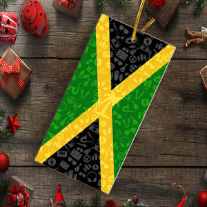 Jamaica Shaped Acrylic Ornament With Flag And Symbols