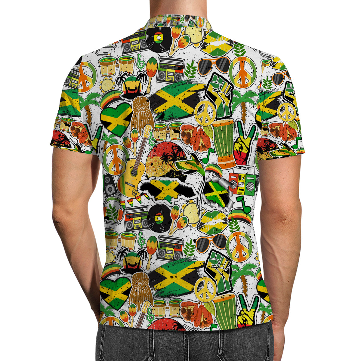 Jamaica Polo Shirt With Full Symbols