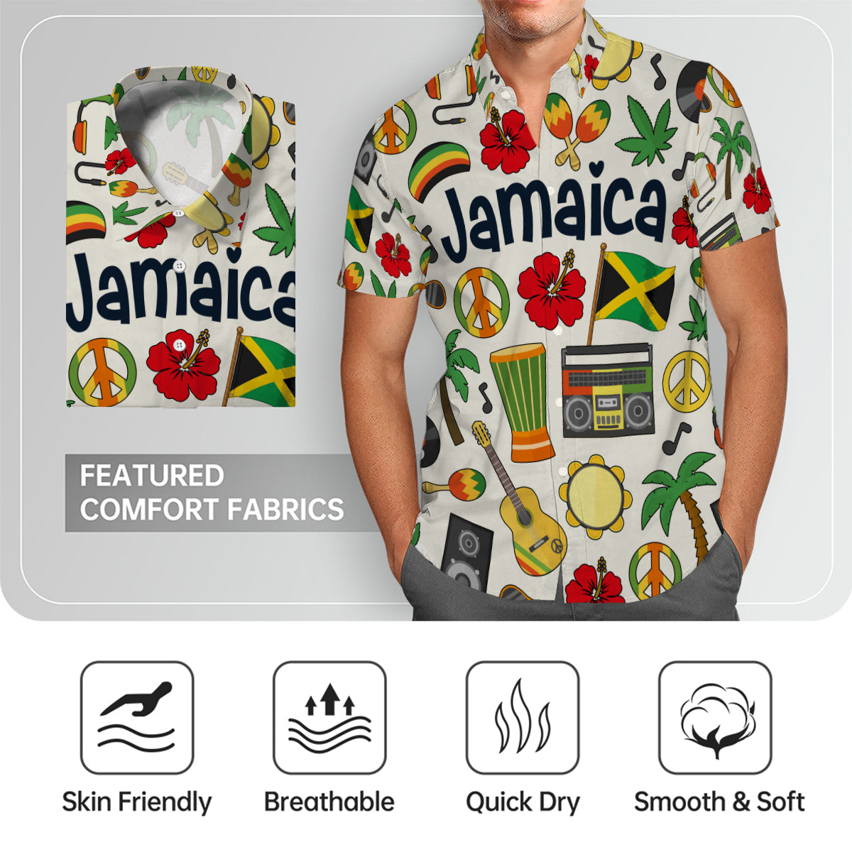 Jamaica Hawaiian Shirt For Vacation And Travel Lovers