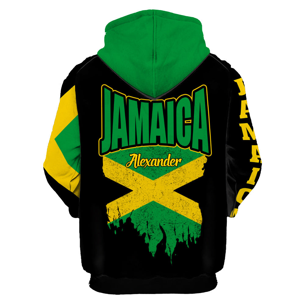 Jamaica 3D Hoodie Flag Skull Custom Your Name