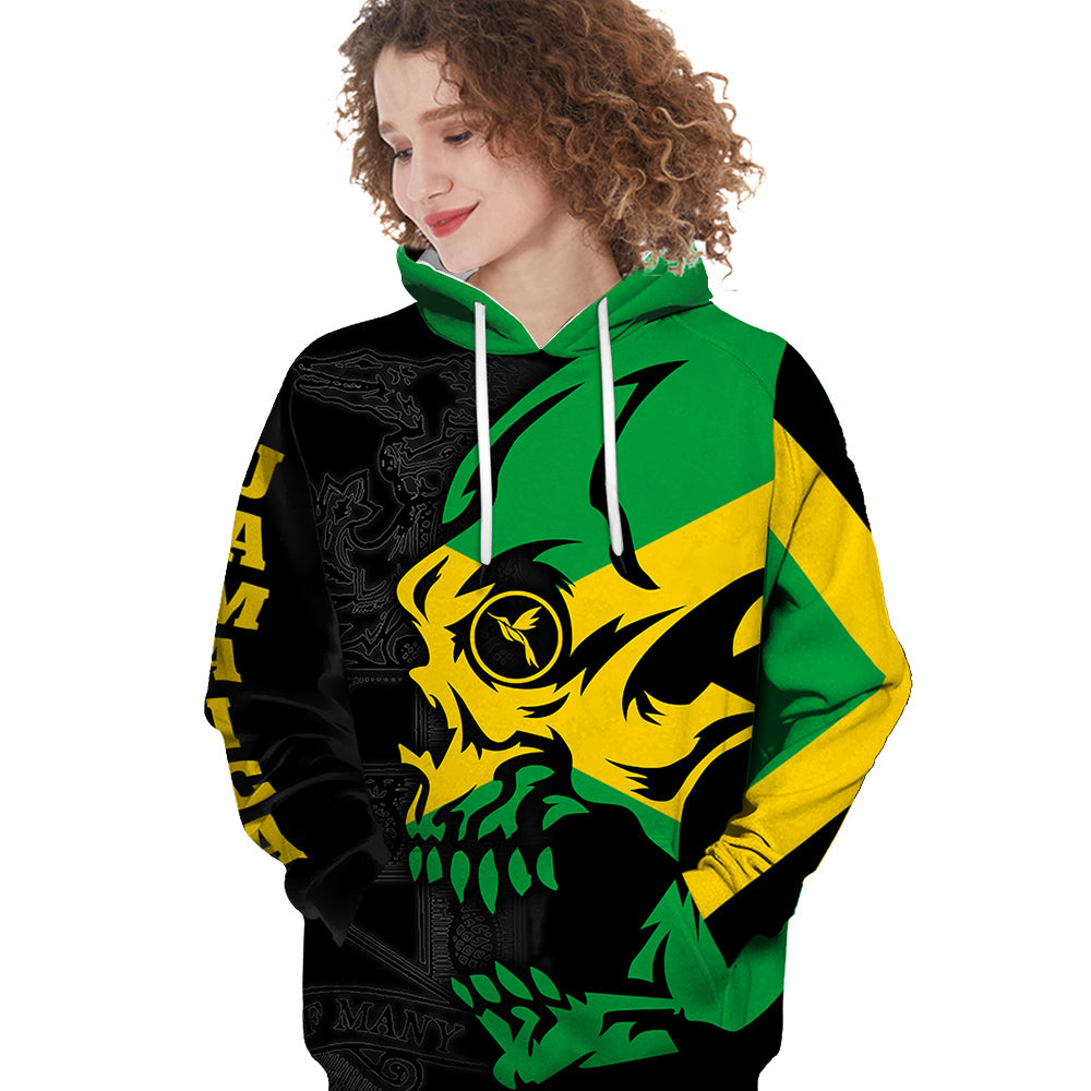 Jamaica 3D Hoodie Flag Skull Custom Your Name