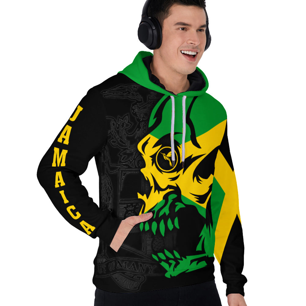 Jamaica 3D Hoodie Flag Skull Custom Your Name