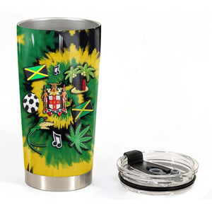 Jamaica Personalized Tumbler With Symbols Tie Dye