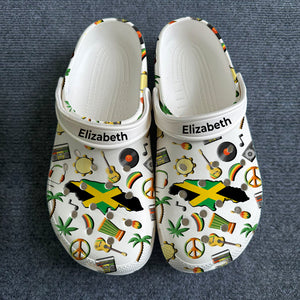 Customized Clogs Shoes With Jamaica Flag And Symbols