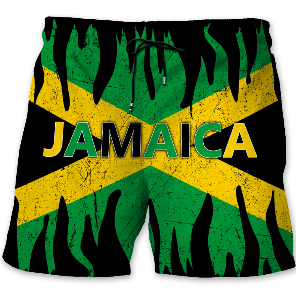 Personalized Jamaican Flag Summer Beach Shorts