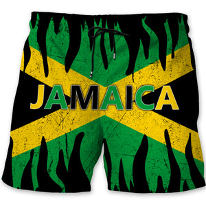 Personalized Jamaican Flag Summer Beach Shorts