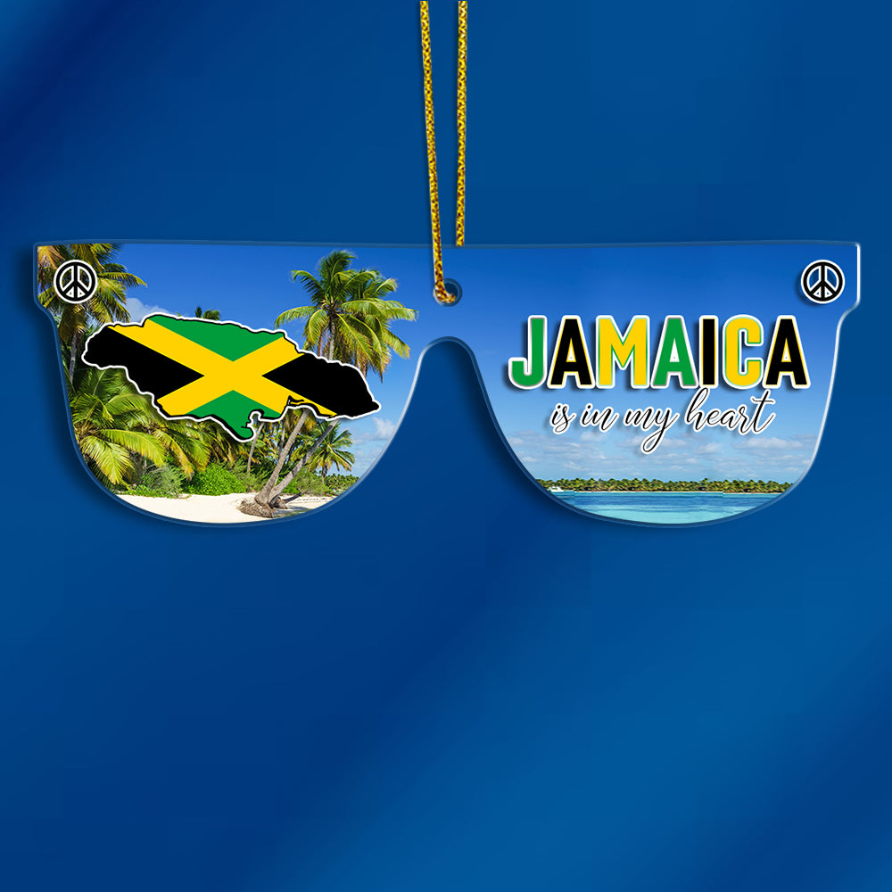 Jamaica Sunglass Christmas Acrylic Ornament