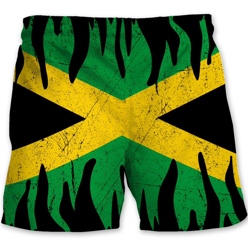 Personalized Jamaican Flag Summer Beach Shorts
