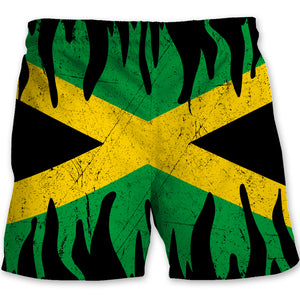 Personalized Jamaican Flag Summer Beach Shorts