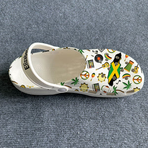 Customized Clogs Shoes With Jamaica Flag And Symbols