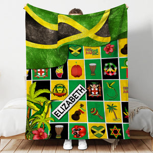 Jamaica Personalized Blanket With Jamaican Symbols