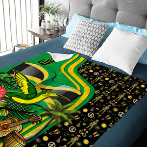 Jamaica Personalized Blanket With Jamaican Flag Symbols