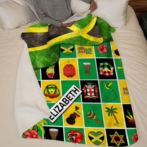 Jamaica Personalized Blanket With Jamaican Symbols