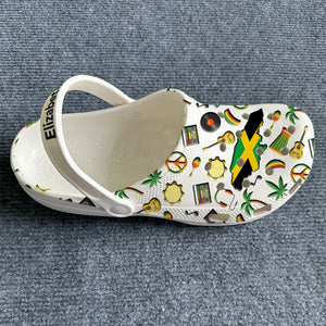 Customized Clogs Shoes With Jamaica Flag And Symbols