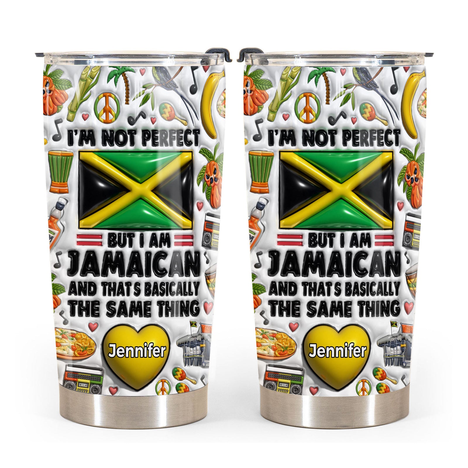 I'm Not Perfect But I'm Jamaican Personalized Tumbler