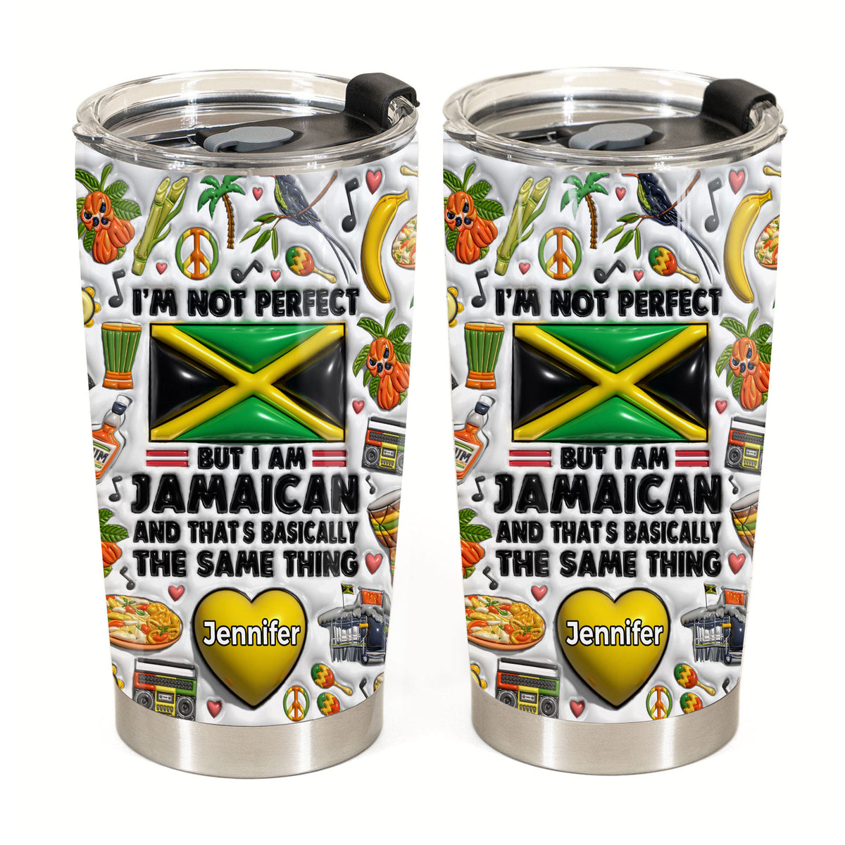 I'm Not Perfect But I'm Jamaican Personalized Tumbler