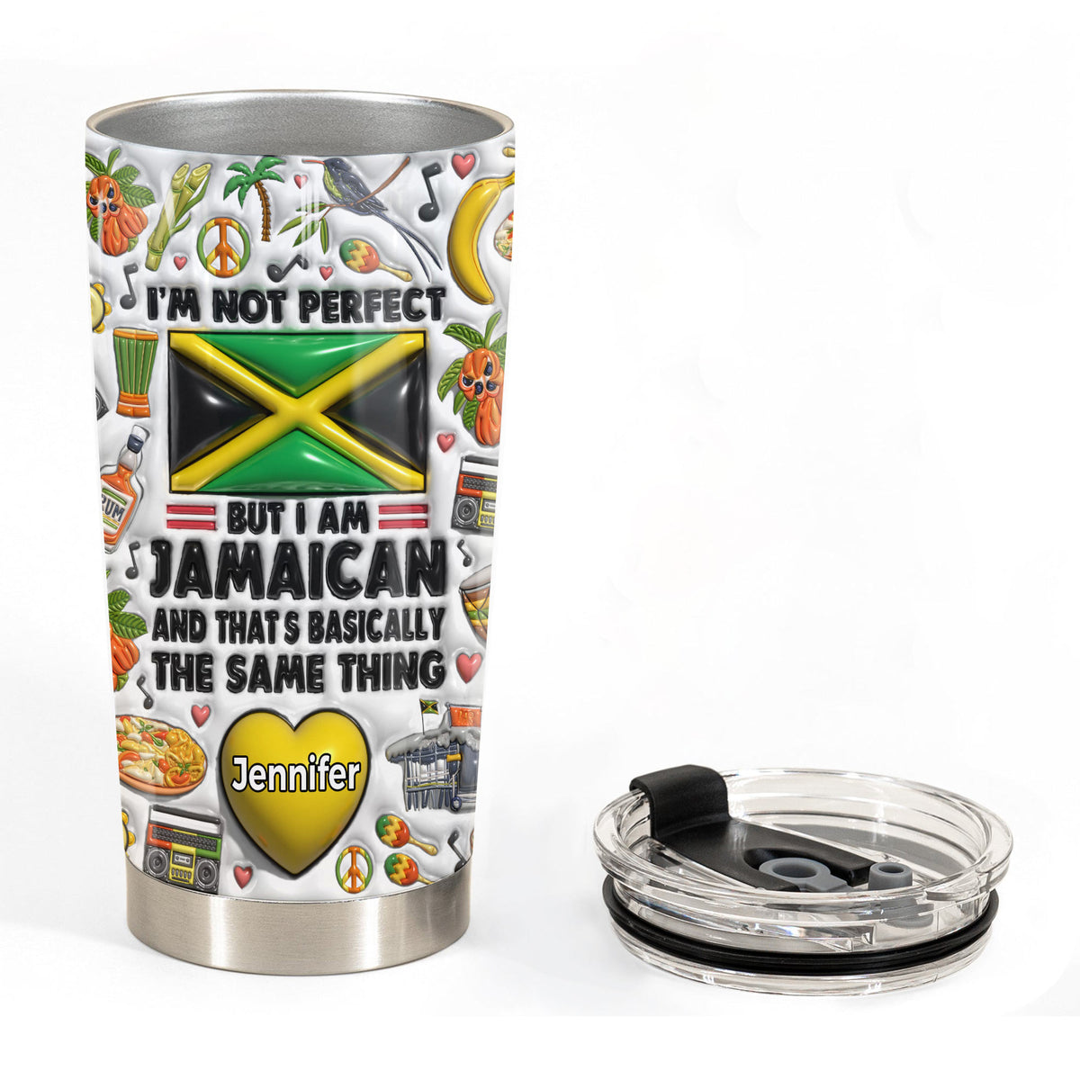 I'm Not Perfect But I'm Jamaican Personalized Tumbler