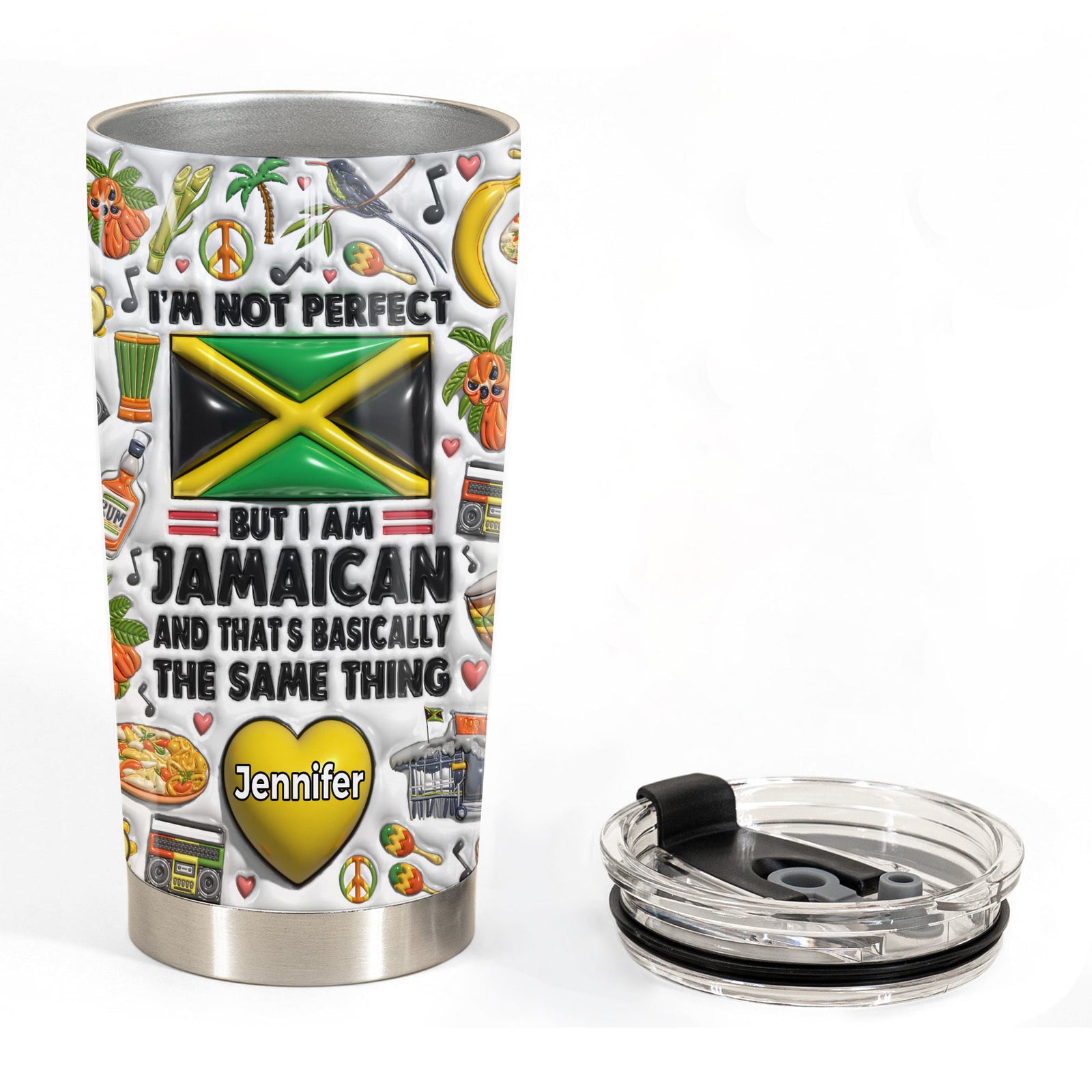 I'm Not Perfect But I'm Jamaican Personalized Tumbler