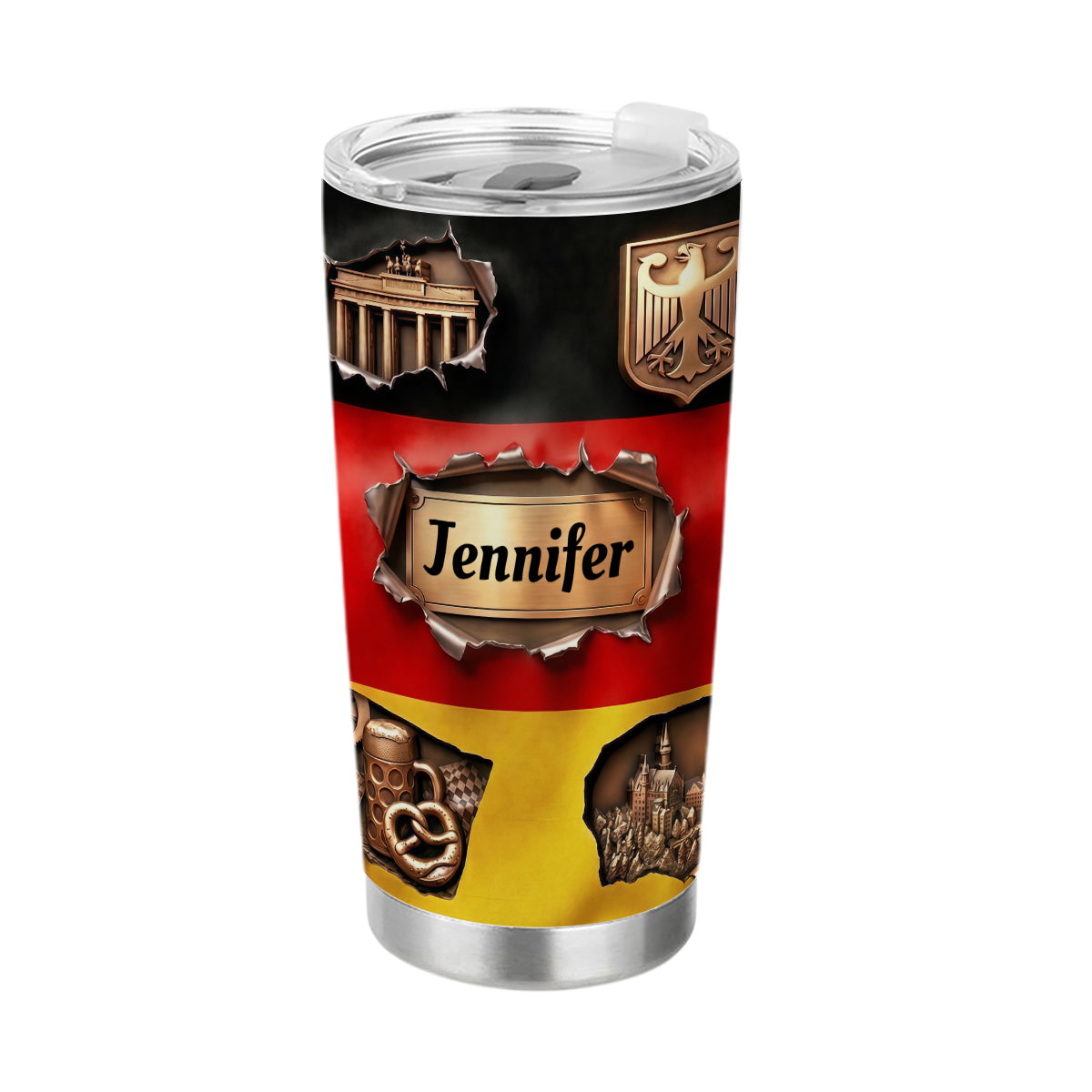 Custom Germany Flag Tumbler With Torn Pattern