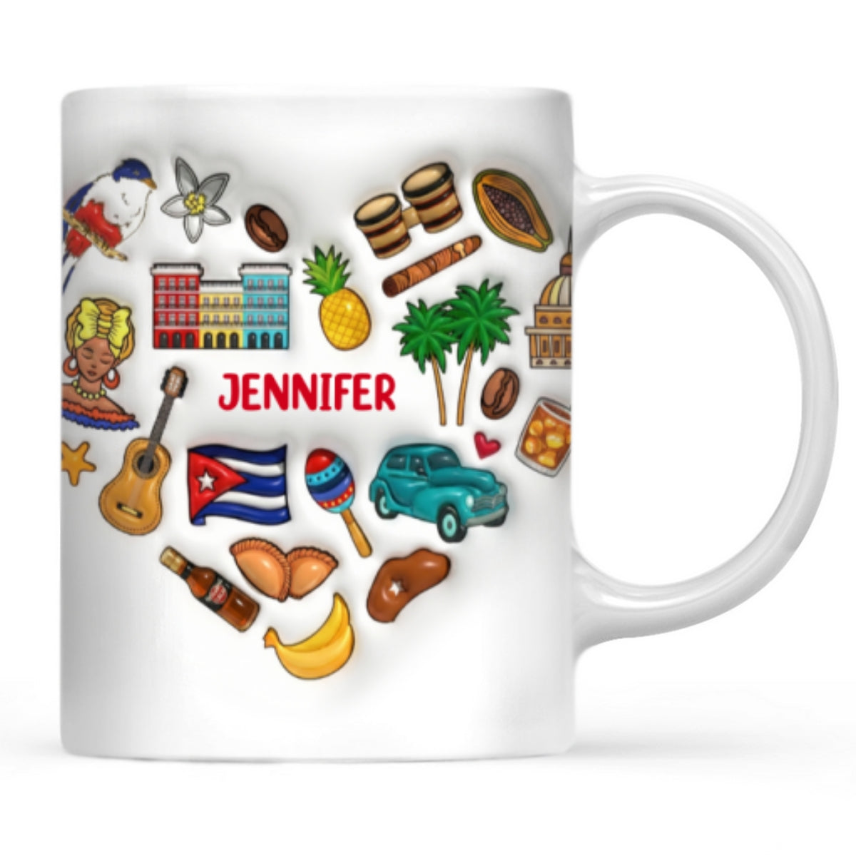 Custom Cuba Heart Symbols Mug