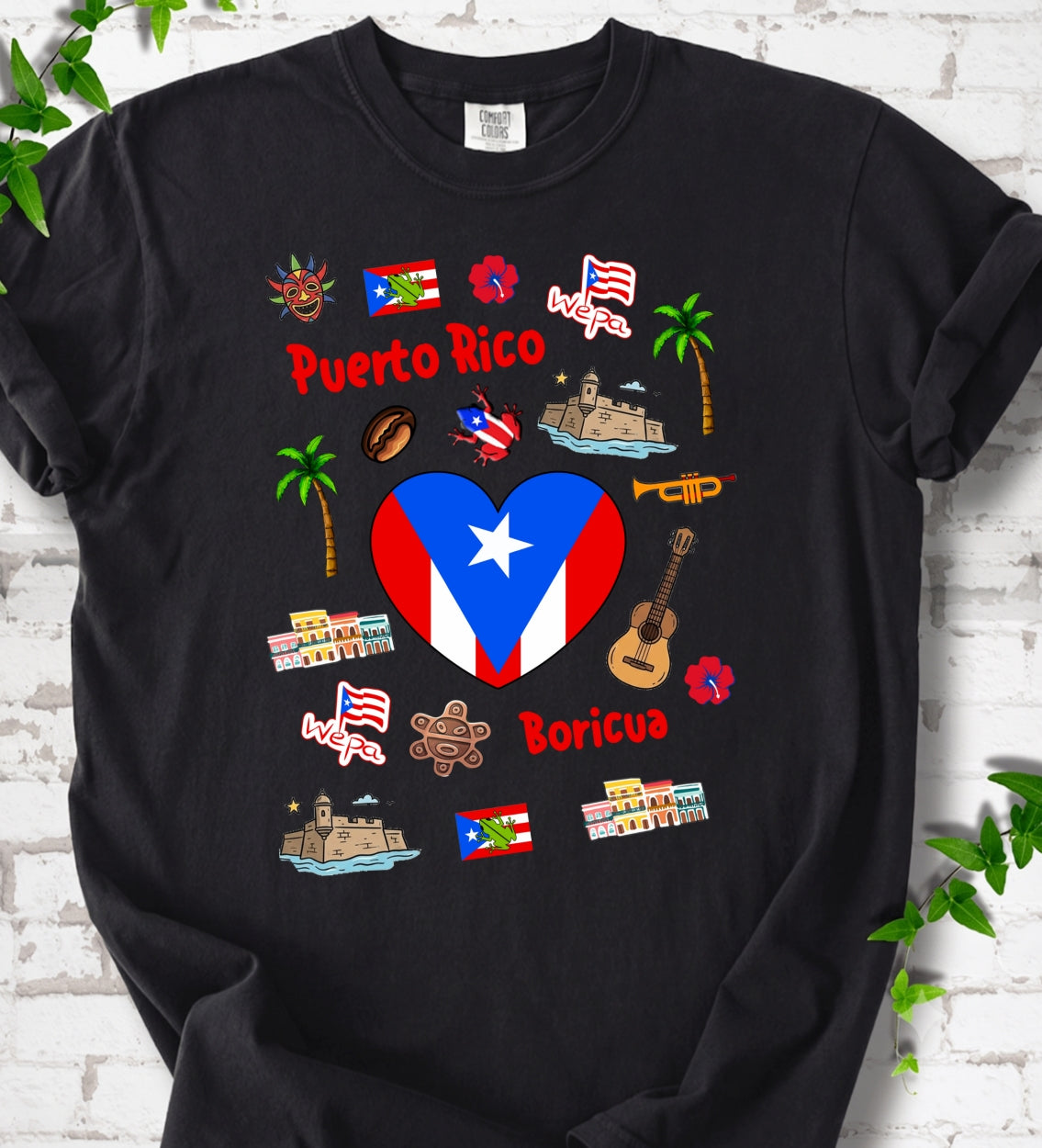 Custom Puerto Rico Symbols Comfort T-shirt
