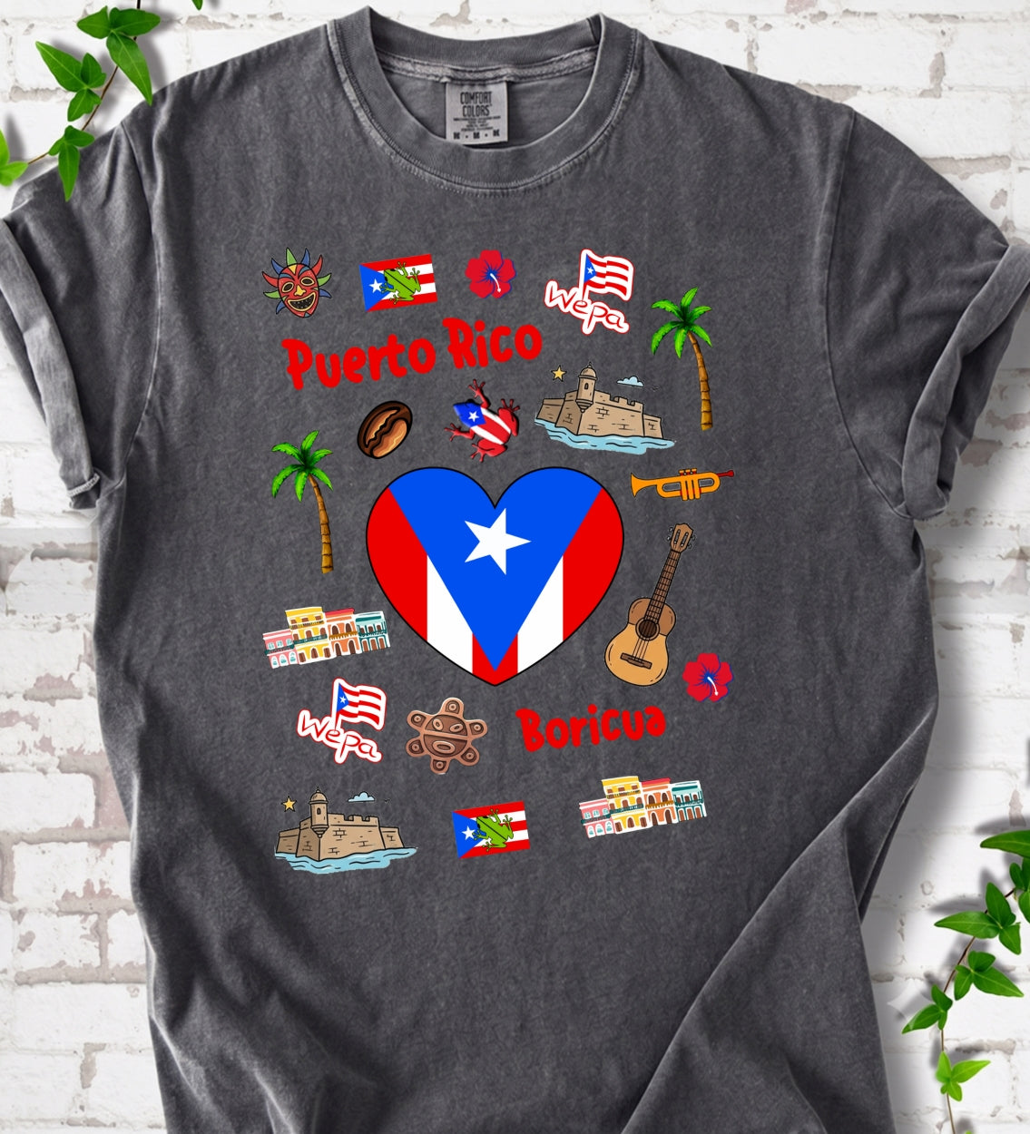 Custom Puerto Rico Symbols Comfort T-shirt