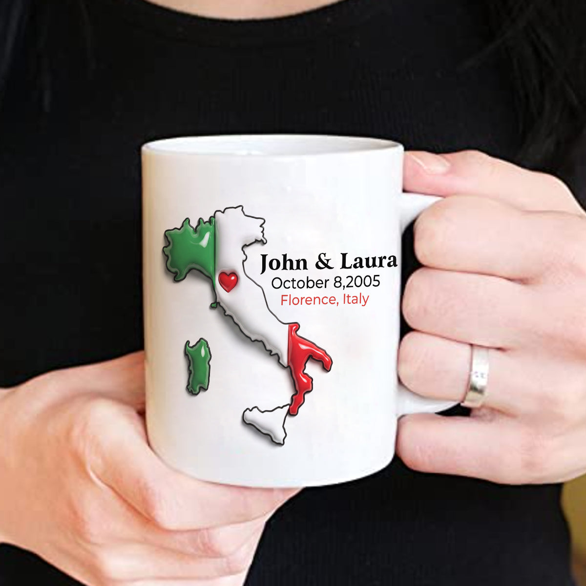 Custom Italy Mug With Red Heart