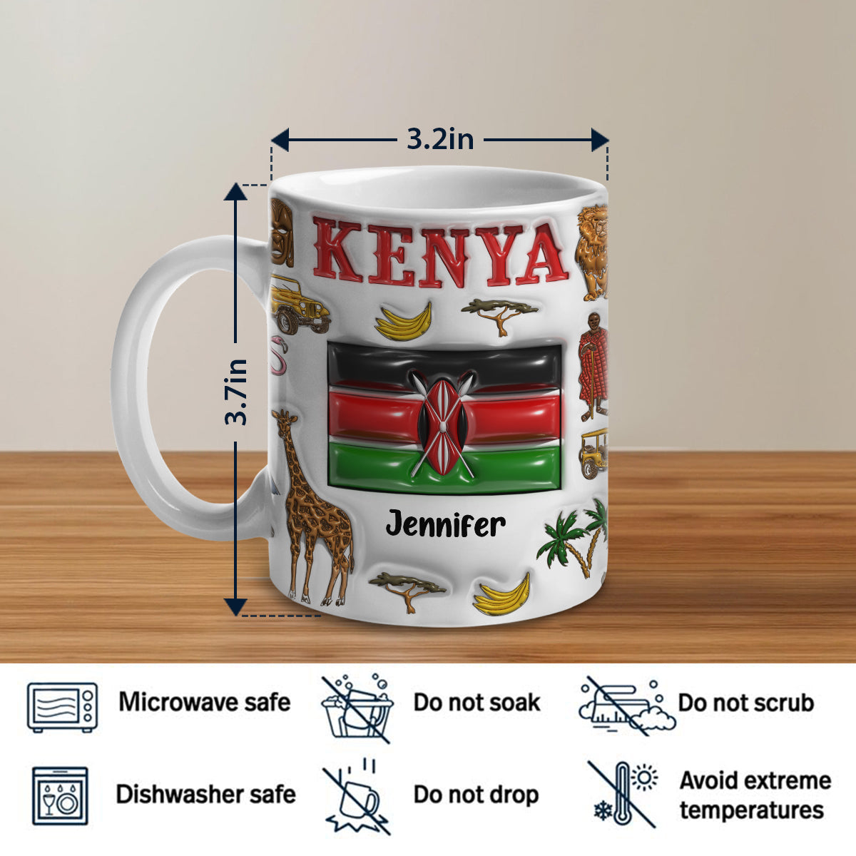 Custom Kenya Coffee Mug Cup With Your Name