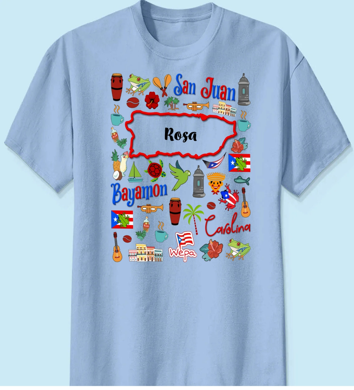 Custom Puerto Rico Puerto Rican Symbols With Your Name