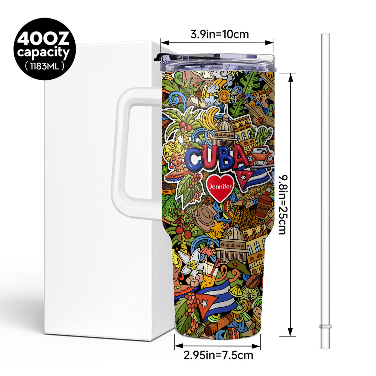 Custom Cuba Tumbler 40oz With Mixed Symbols