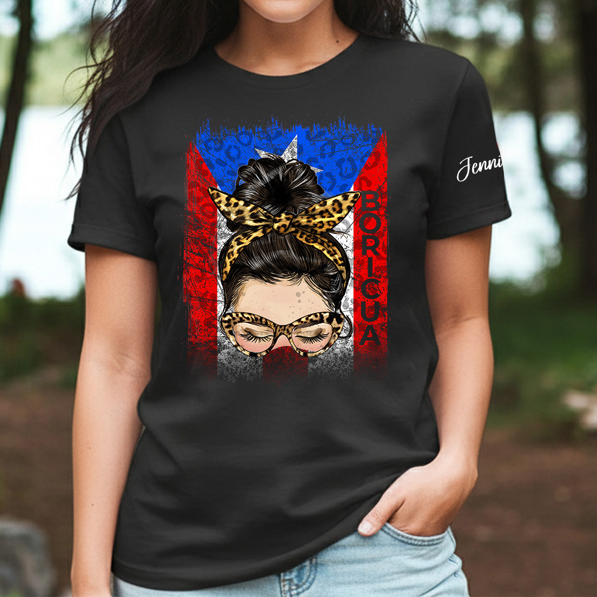 Custom Puerto Rico T-shirt With Clipart Girl