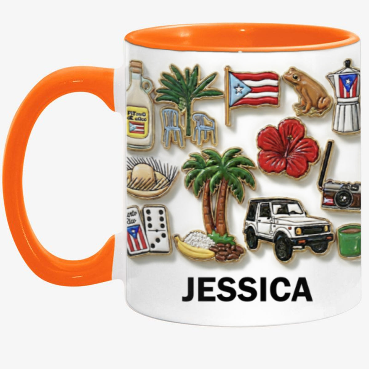 Puerto Rico Culture 2D Printed Coffee Mug Cup Personalized With Name