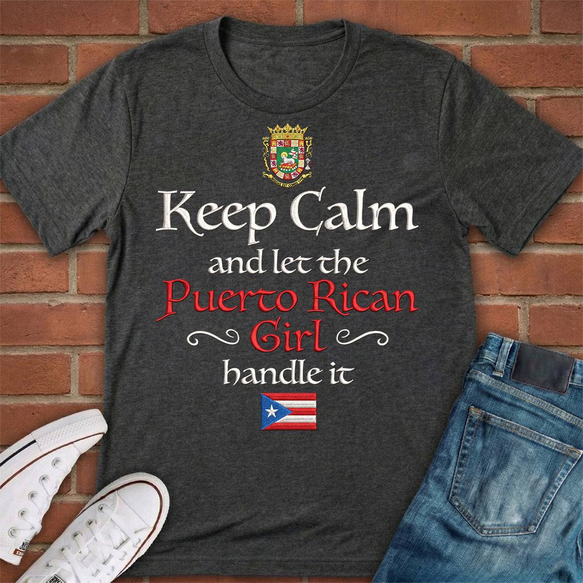 Let The Puerto Rican Girl Handle It 2D Print T-shirt