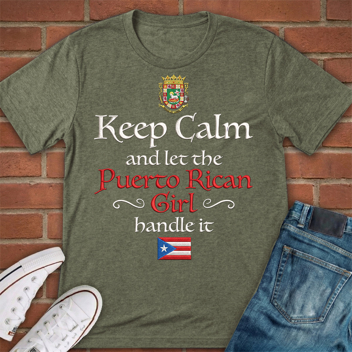 Let The Puerto Rican Girl Handle It 2D Print T-shirt