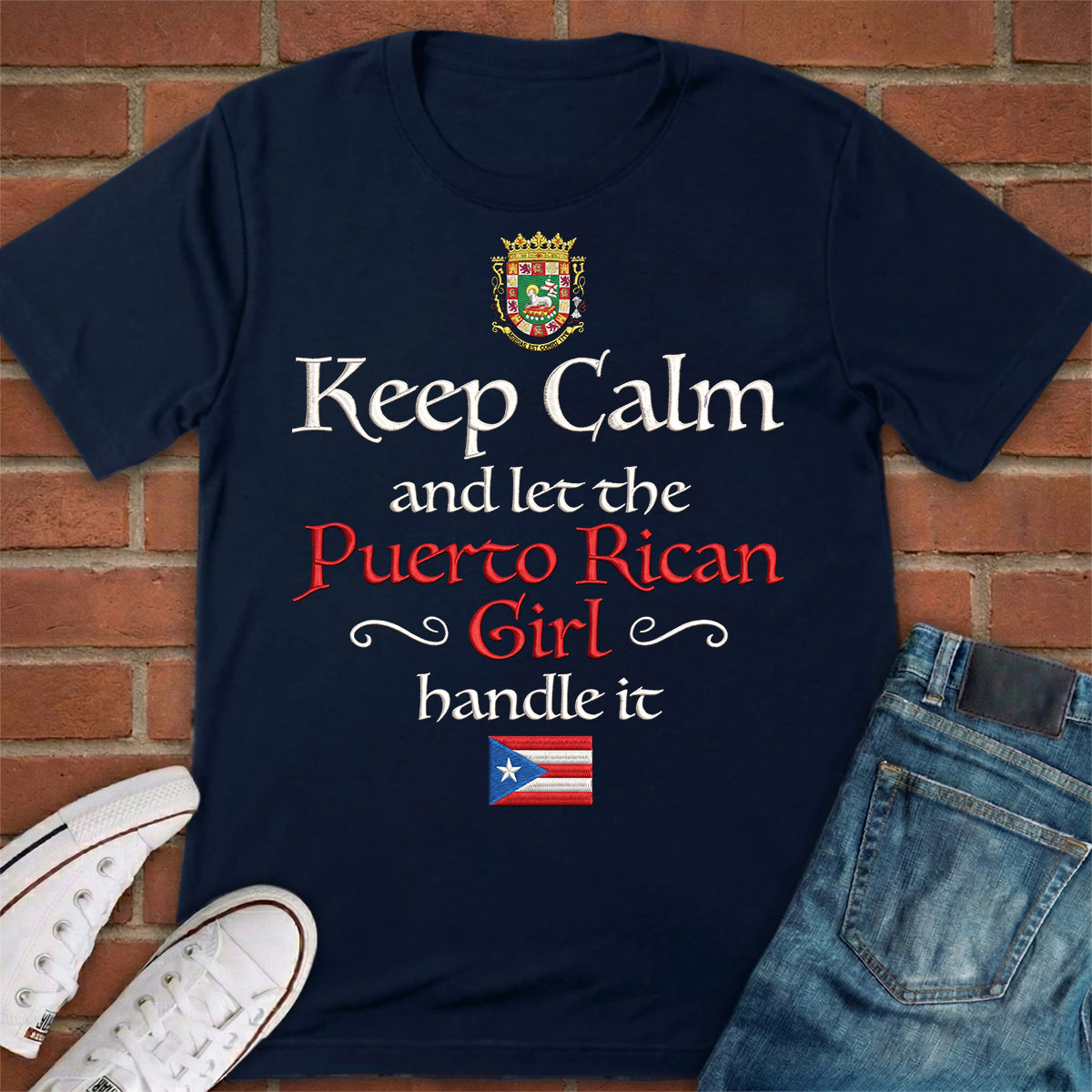 Let The Puerto Rican Girl Handle It 2D Print T-shirt