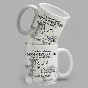 Love Knows No Distance Florida Puerto Rico Personalized Mug