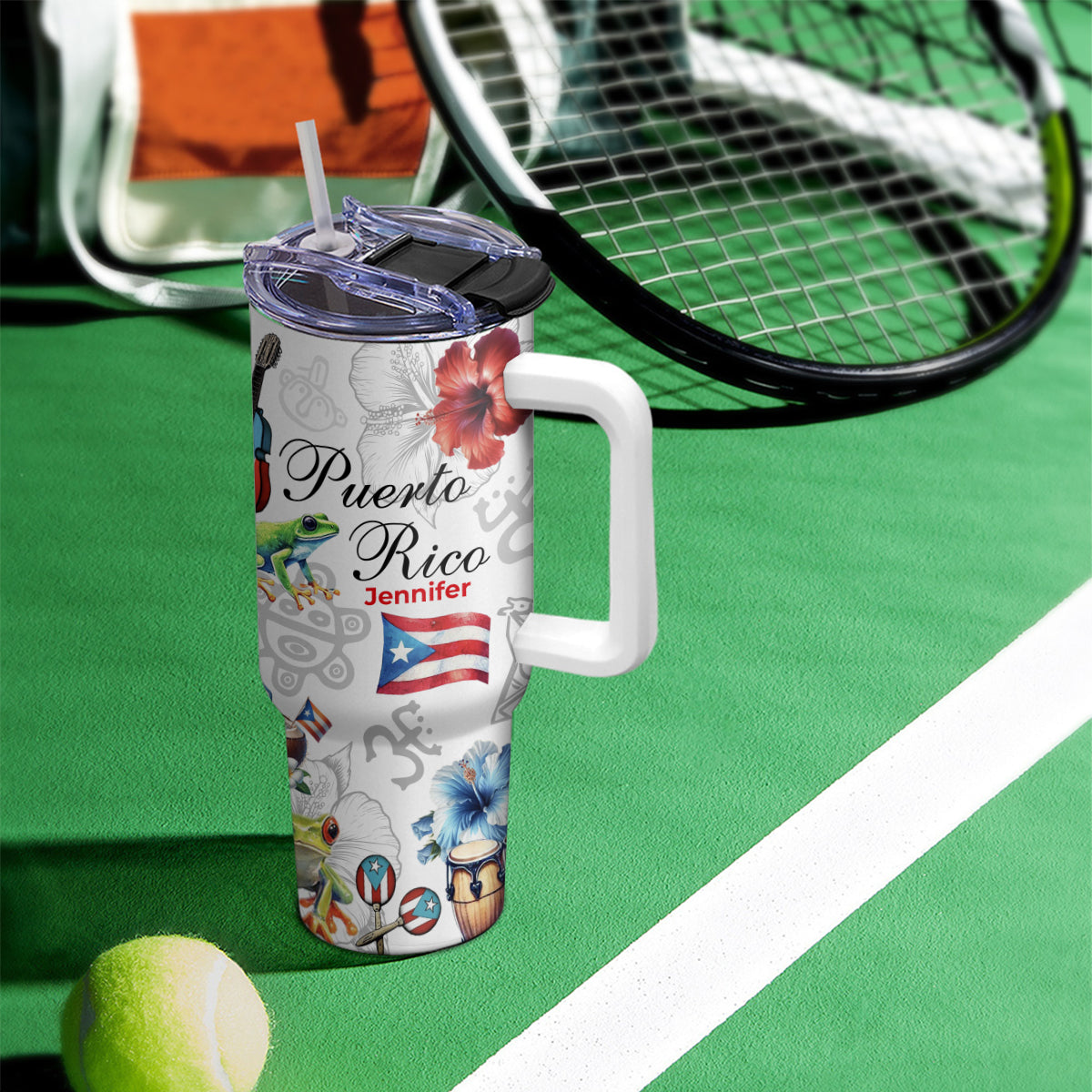 Custom Puerto Rico Tumbler 40oz And Symbols