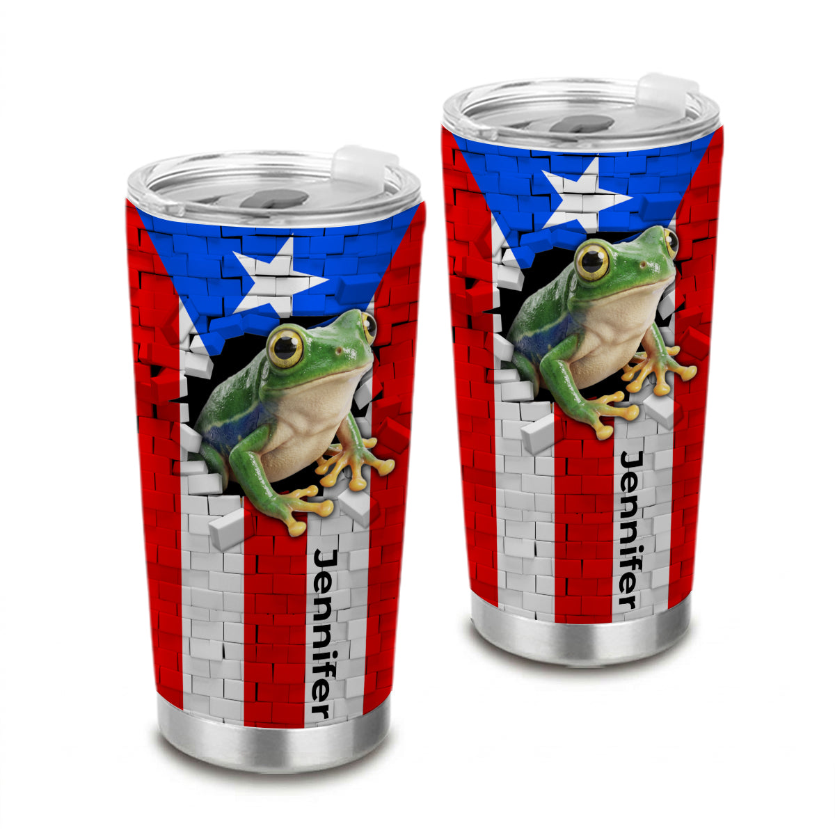 Custom Puerto Rico Frog In Hole Tumbler