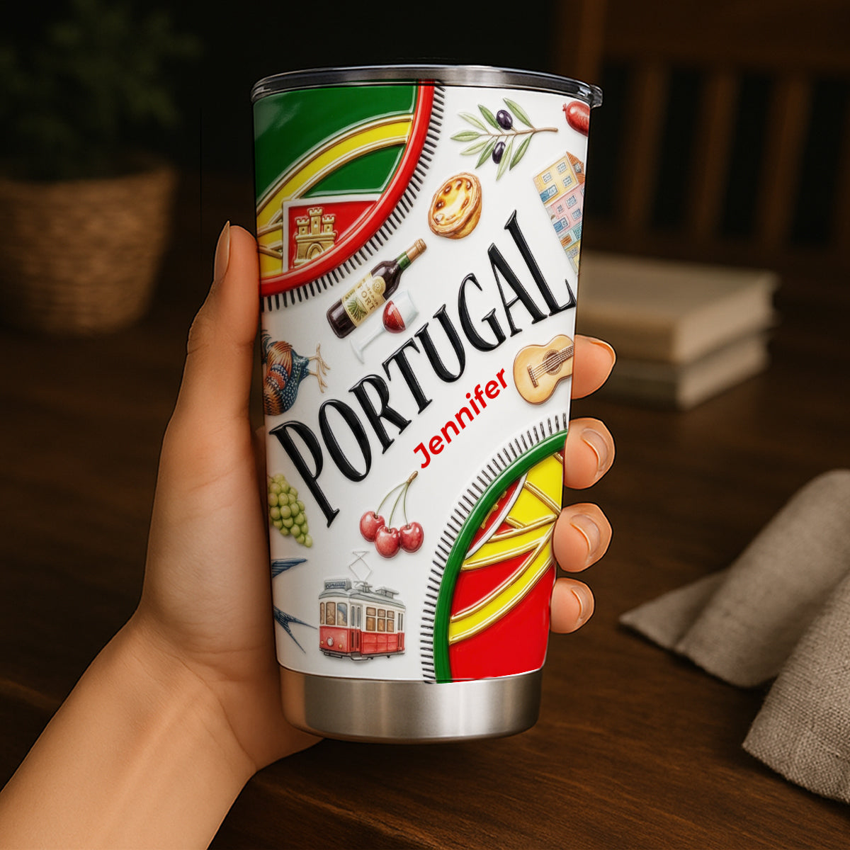 Custom Portugal Symbols Tumbler And Name