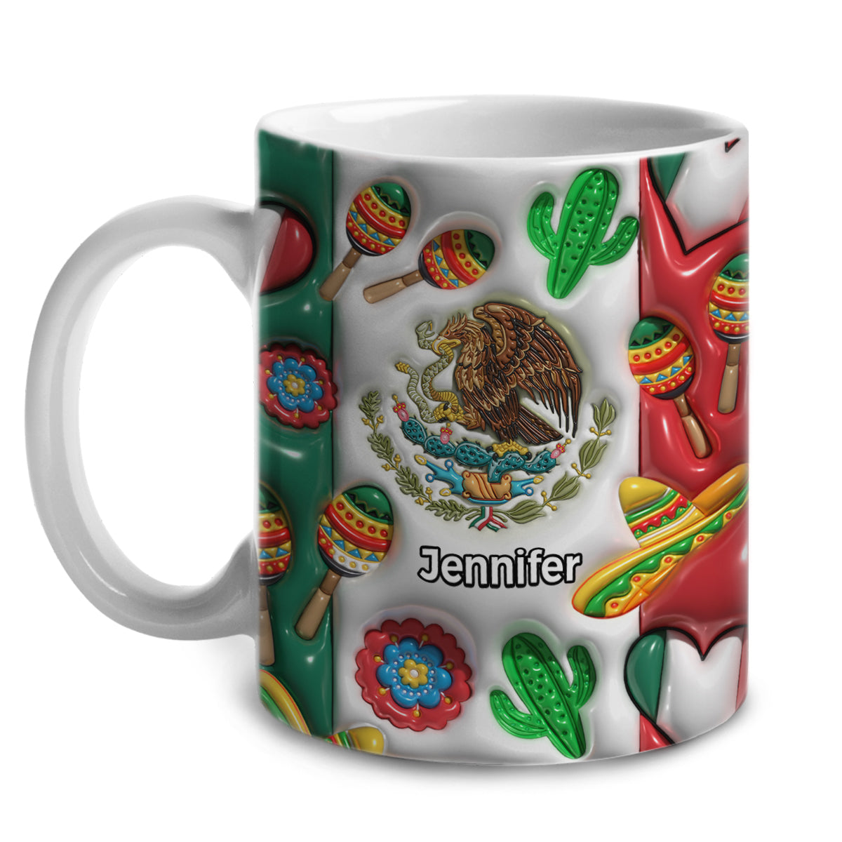 Mexico Flag Coffee Mug Cup With Custom Your Name