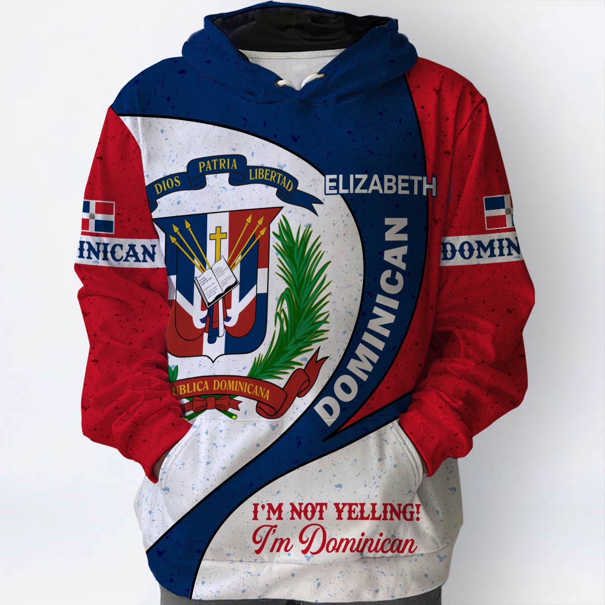 Dominican Flag Personalized Hoodie, I'm Not Yelling I'm Dominican