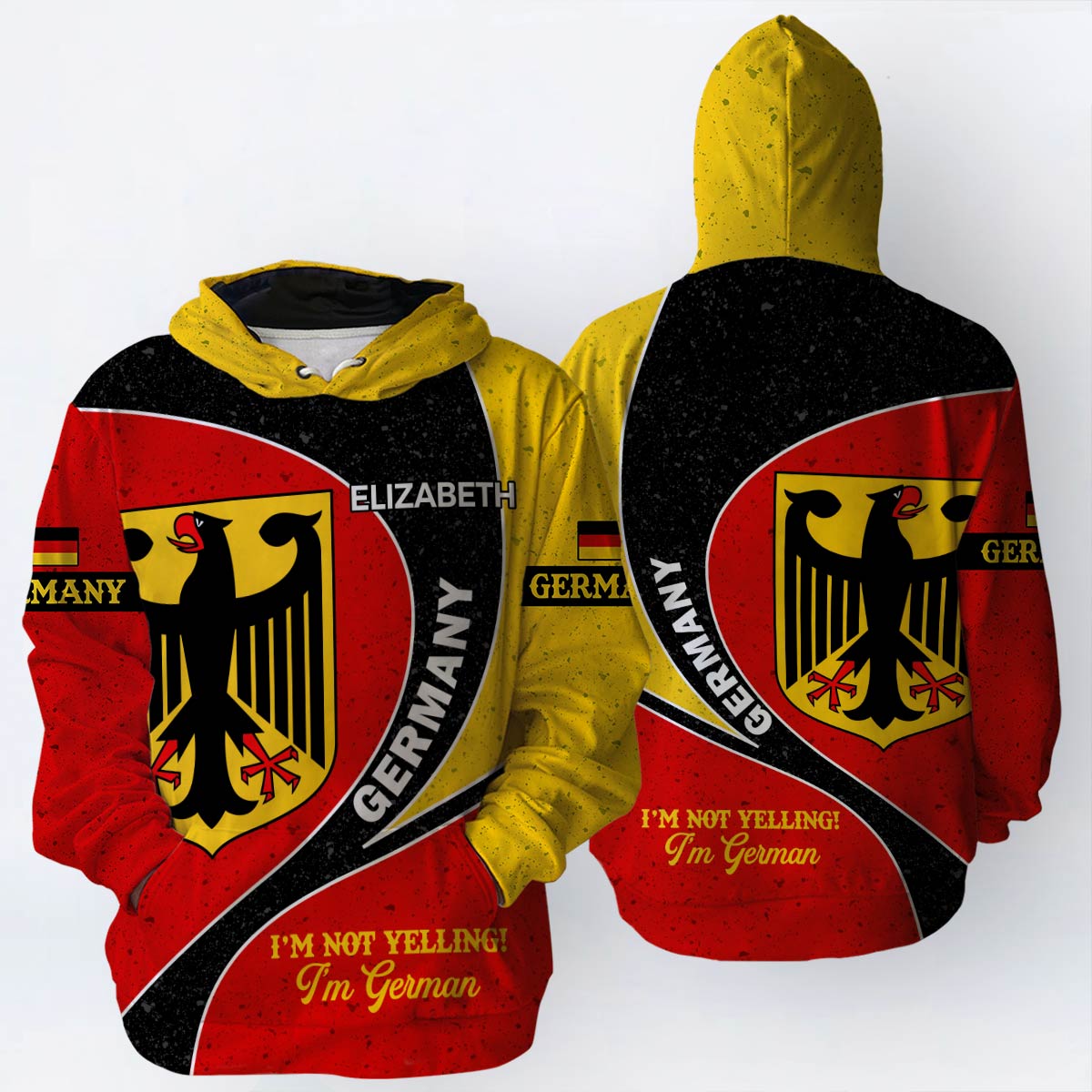 Germany Flag Personalized Hoodie, I&#39;m Not Yelling I&#39;m German
