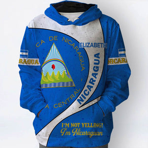 Nicaragua Flag Personalized Hoodie, I'm Not Yelling I'm Nicaraguan