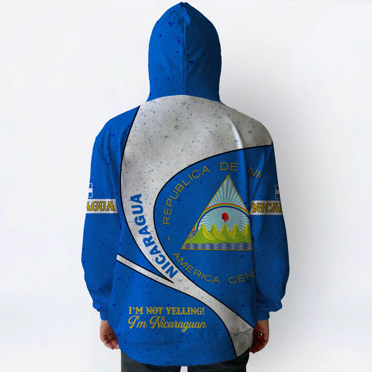 Nicaragua Flag Personalized Hoodie, I'm Not Yelling I'm Nicaraguan